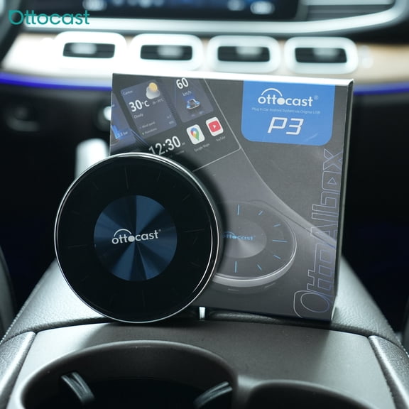 Ottocast P3 Car Play Ai Box Wireless CarPlay Android Auto Adapter QCM665 HD Out With Remote