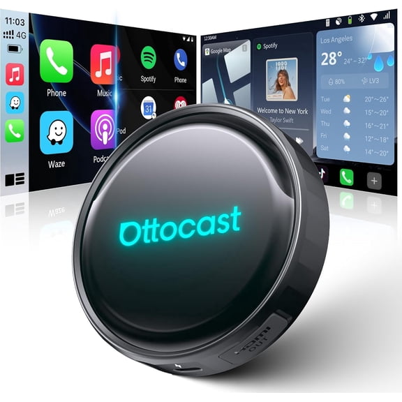 Ottocast P3 PRO CarPlay AI Box ,Wireless Carplay & Android Auto Adapter, Multimedia Player, AI Voice Assistant, HDMI Out, 8+128G, Support Spilt Screen