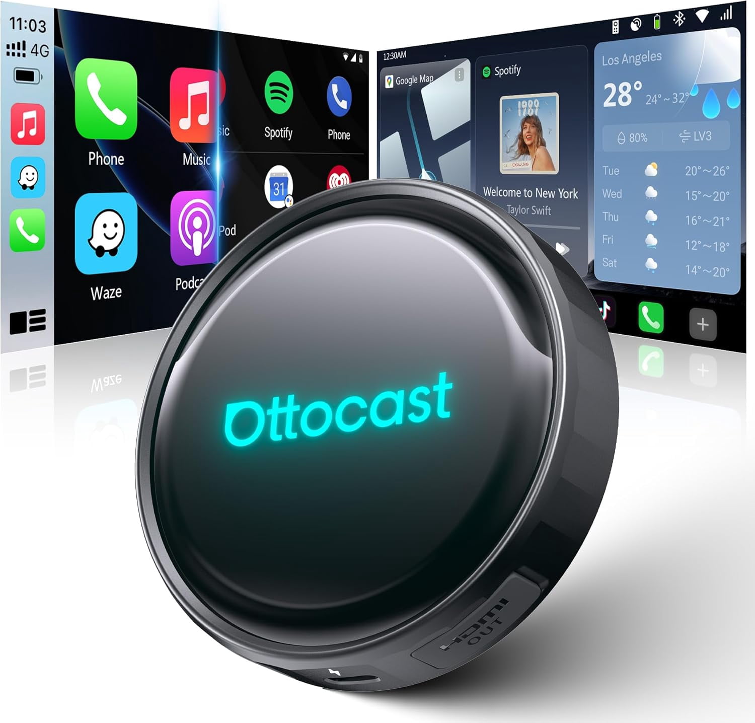 Ottocast P3 PRO CarPlay AI Box ,Wireless Carplay & Android Auto