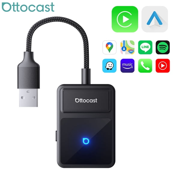 Ottocast U2Air Edge Wireless CarPlay/Android Auto Adapter 2 in 1 -Black