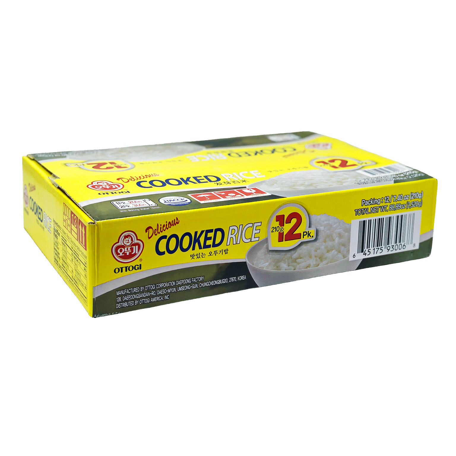 Ottgi Rice Ottogi Delicious Cooked White Rice 1Case (12ea) - Walmart.com