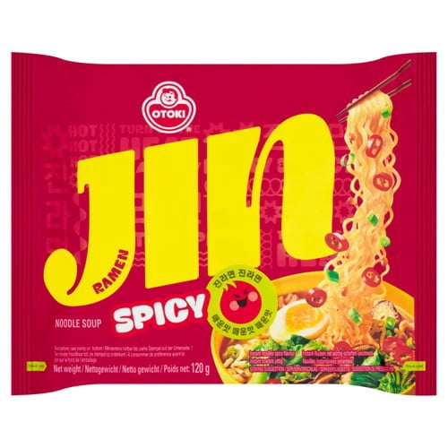 Ottogi Korean Jin Ramen Spicy Instant Noodles 120g, British Import (Pack of 2)