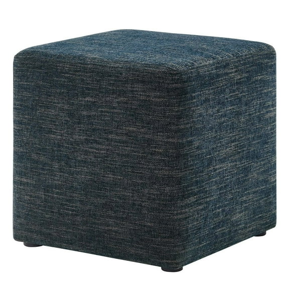 Ottoman Accent Chair, Azure Navy Blue, Fabric, Living Kitchen Cafe Bistro Hospitality Restaurant, Modern Contemporary HB36567