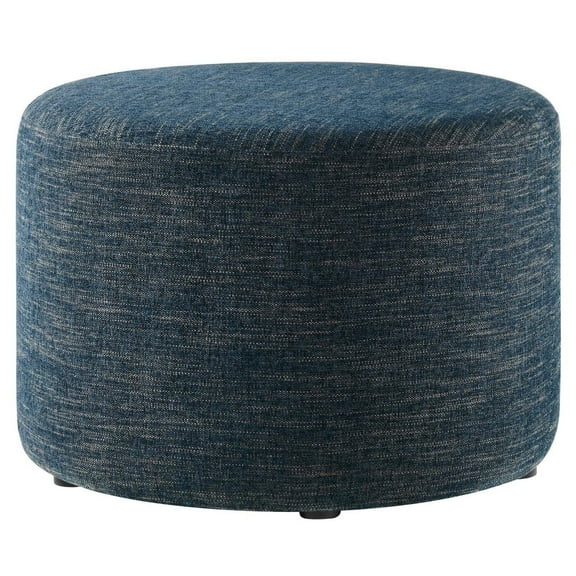 Ottoman Accent Chair, Azure Navy Blue, Fabric, Living Kitchen Cafe Bistro Hospitality Restaurant, Modern Contemporary HB36585