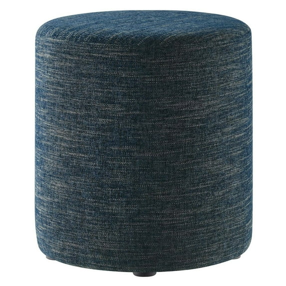 Ottoman Accent Chair, Azure Navy Blue, Fabric, Living Kitchen Cafe Bistro Hospitality Restaurant, Modern Contemporary HB36609