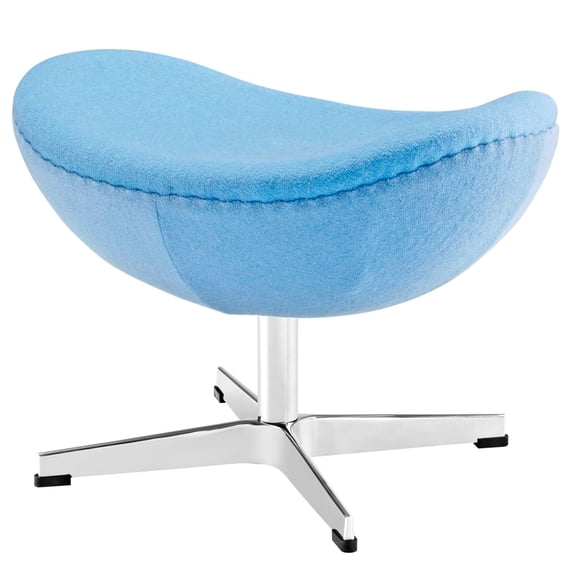 Ottoman Accent Chair, Blue, Fabric, Living Kitchen Cafe Bistro Hospitality Restaurant, Modern Contemporary HB33112