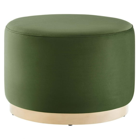 Ottoman Accent Chair, Green, Velvet, French Living Lounge Cafe Lobby Hospitality Restaurant, Modern Contemporary Boutique HB36590