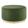 thumbnail image 1 of Ottoman Accent Chair, Green, Velvet, French Living Lounge Cafe Lobby Hospitality Restaurant, Modern Contemporary Boutique HB36598, 1 of 7
