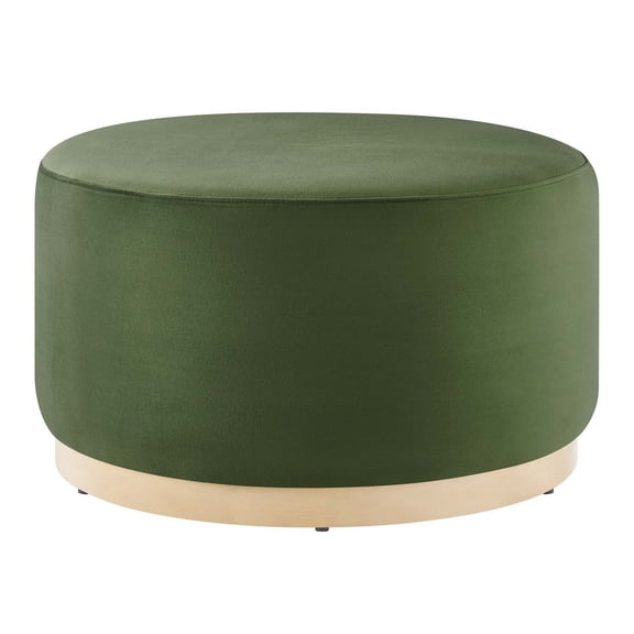 Ottoman Accent Chair, Green, Velvet, French Living Lounge Cafe Lobby Hospitality Restaurant, Modern Contemporary Boutique HB36598