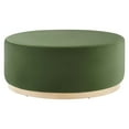 thumbnail image 1 of Ottoman Accent Chair, Green, Velvet, French Living Lounge Cafe Lobby Hospitality Restaurant, Modern Contemporary Boutique HB36606, 1 of 7