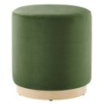 thumbnail image 1 of Ottoman Accent Chair, Green, Velvet, French Living Lounge Cafe Lobby Hospitality Restaurant, Modern Contemporary Boutique HB36614, 1 of 8