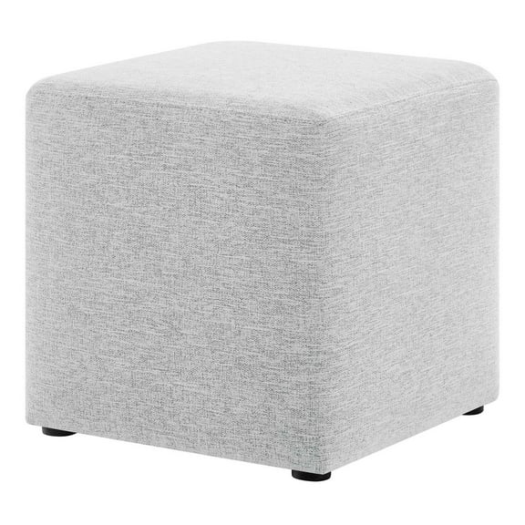 Ottoman Accent Chair, Grey Gray, Fabric, Living Kitchen Cafe Bistro Hospitality Restaurant, Modern Contemporary HB36569