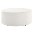 thumbnail image 1 of Ottoman Accent Chair, Ivory White, Fabric, Living Kitchen Cafe Bistro Hospitality Restaurant, Modern Contemporary HB36602, 1 of 7