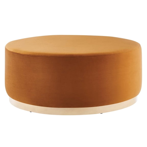 Ottoman Accent Chair, Reddish Brown Natural, Velvet, French Living Lounge Cafe Lobby Hospitality Restaurant, Modern Contemporary Boutique HB36607