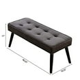 thumbnail image 1 of Ottoman Bedroom Bench, Upholstered Entryway Bench for Living Room and Bedroom for End of Bed, Velvet Footrest Stool, Indoor Bench with Rubber Wood.(Dark Grey), 1 of 6