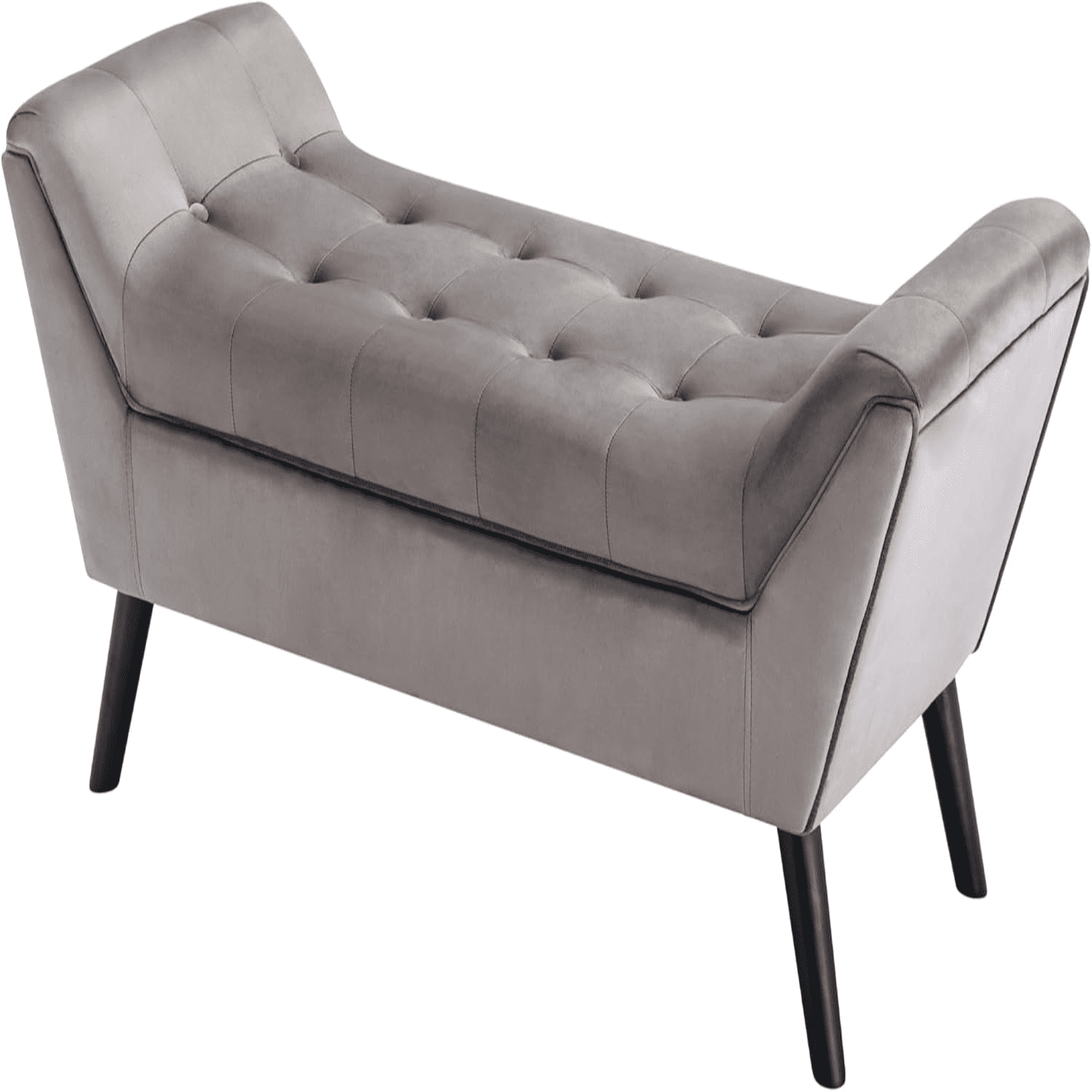 Ottoman Bench Upholstered Tufted Fabric Ottoman with Rolled Arms End of