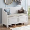 thumbnail image 1 of Ottoman Bench with Storage Solid Wood Entryway Multifunctional Removable Cushion Storage Bench with Safety Hinge, 1 of 6