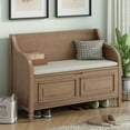 thumbnail image 1 of Ottoman Bench with Storage Solid Wood Entryway Multifunctional Removable Cushion Storage Bench with Safety Hinge, 1 of 6