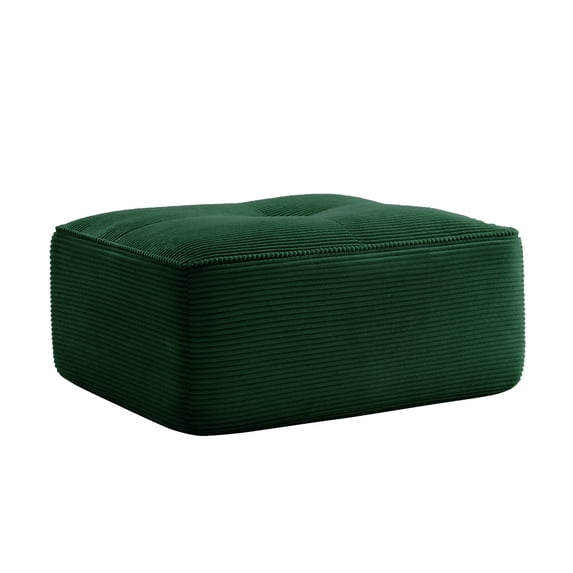 Ottoman Corduroy, No Assembly Required (Green)