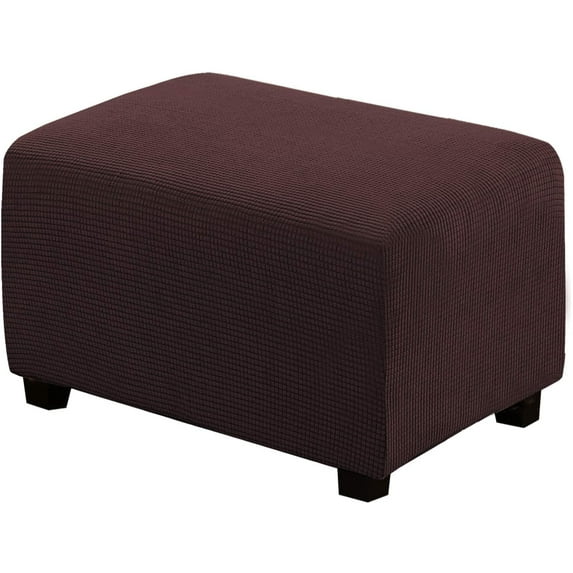 Ottoman Cover Slipcover Rectangle Fit Length 29"-34" Footrest Sofa Slipcovers Stool Cover Footstool Protector Covers Brown