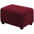 thumbnail image 1 of Ottoman Cover Slipcover Rectangle Fit Length 29"-34" Footrest Sofa Slipcovers Stool Cover Footstool Protector Covers Burgundy, 1 of 14