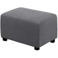 thumbnail image 1 of Ottoman Cover Slipcover Rectangle Fit Length 29"-34" Footrest Sofa Slipcovers Stool Cover Footstool Protector Covers Feature Stretch Thick Soft Jacquard Fabric Removable Washable - Grey Large, 1 of 5