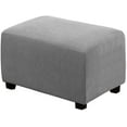 thumbnail image 1 of Ottoman Cover Slipcover Rectangle Fit Length 29"-34" Footrest Sofa Slipcovers Stool Cover Footstool Protector Covers Light Gray, 1 of 15