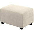 thumbnail image 1 of Ottoman Cover Slipcover Rectangle Fit Length 29"-34" Footrest Sofa Slipcovers Stool Cover Footstool Protector Covers Natural, 1 of 15