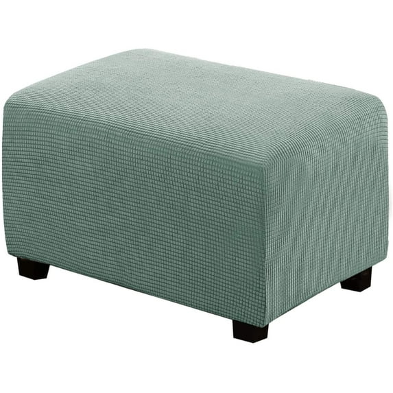 Ottoman Cover Slipcover Rectangle Fit Length 29"-34" Footrest Sofa Slipcovers Stool Cover Footstool Protector Covers Sage