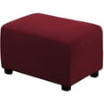 thumbnail image 1 of Ottoman Cover Slipcover Rectangle Fit Length 33"-38" Footrest Sofa Slipcovers Stool Cover Footstool Protector Covers Burgundy, 1 of 13