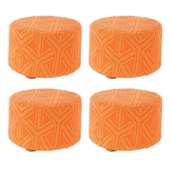 Ottoman Cover Small Stool Cover Stretch All-inclusive Slipcover Home Easy To Install-R-Orange A4Pcs