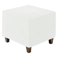 thumbnail image 1 of Ottoman Cover Square, Jacquard Ottoman Slipcover with Elastic Bottom for Living Room(White, Middle Size), 1 of 7