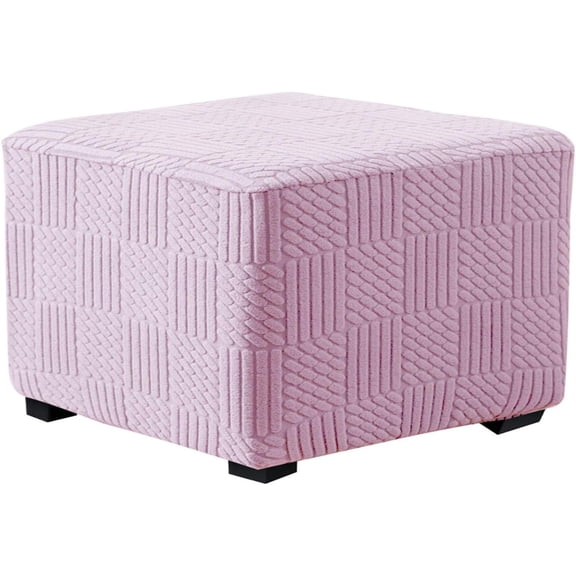 Ottoman Covers Slipcovers Square Ottoman Footstool Cover Protector with Elastic Bottom, Color 1