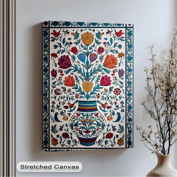 Ottoman Floral Vase Arts Turkish Ceramic Style Wall Art With Artworks