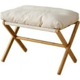 thumbnail image 1 of Ottoman Foot Rest- Bamboo Foldable Stool, Foot Stools Small Ottman with Upholstered , Folding Stool for Makeup, Bedroom and Living Room, 1 of 8