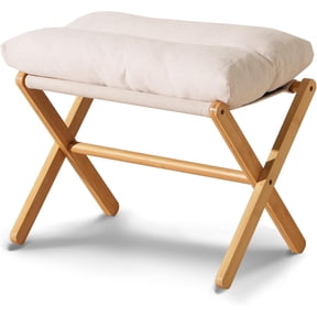 Ottoman Foot Rest, Bamboo Foldable Stool, Foot Stools Small Ottman with Upholstered, for Bedroom Living Room