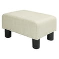 Ottoman Foot Rest, Small Foot Stool with Linen Fabric Upholstery and ...