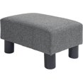 thumbnail image 1 of Ottoman Foot Rest, Small Foot Stool with Linen Fabric Upholstery and Plastic Legs, Cube Ottoman for Living Room, Charcoal Gray, 1 of 9