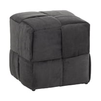 Ottoman Foot Rest Soft and Comfortable Ottoman Square Corduroy Woven Design Sofa Stool (Grey)
