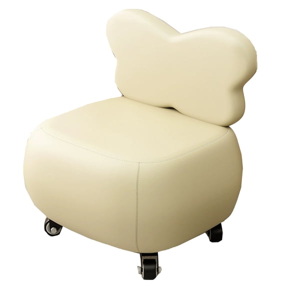 Ottoman Footrest Leather Upholstered Ottoman For Couch 360°rotation Pouf Footstool With Backrest Seat Stool With Wheel For Living Room, Bedroom, Entryway