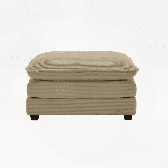 Ottoman Footstool in Corduroy Fabric for Various Sofa Sizes (Tan)