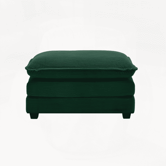 Ottoman Footstool in Green Corduroy Fabric | Suitable for 2/3/4 Seater Sofas