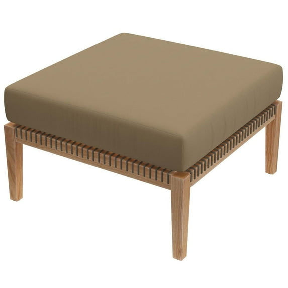 Ottoman Lounge Chair, Brown Natural, Teak Wood, Outdoor Patio Balcony Cafe Bistro Garden Hospitality Restaurant, Modern Contemporary HB34219