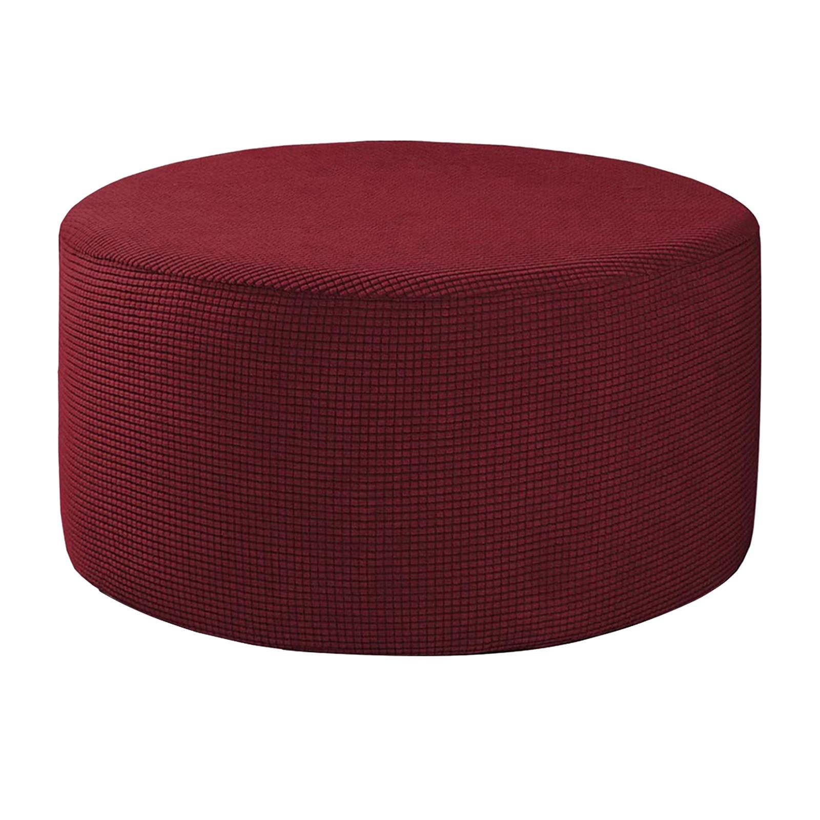 Ottoman Slipcovers Round Ottoman Footstool Cover Removable Red - image 1 of 6