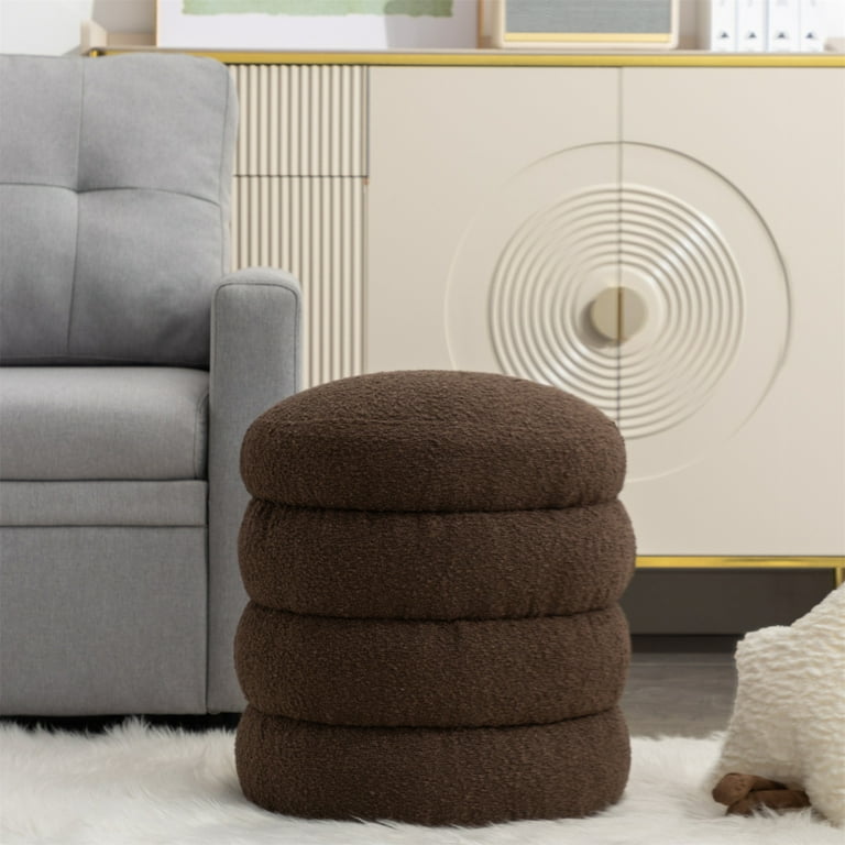 Ottoman, Soft Boucle Ottoman Stool, Ottoman Footrest Stool for