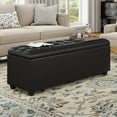 thumbnail image 1 of Ottoman with Storage 38 inches, Furniture End of Bed Storage Benches, Long Ottomans Bench with hinged lid, Bench seat Trunk for Foot Rest in Bedroom, Living Room (Black), 1 of 7