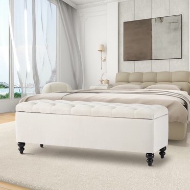 Blisswood Double Ottoman Storage Bed With Gas Lift - Ivory Boucle Fabric Upholstered Bed Frame, 4ft6
