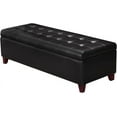 thumbnail image 1 of Ottoman with Storage, 51 Inch End of Bed Storage Ottoman Bench, Faux Leather Upholstered Ottomans with Hinged Lid, Rectangle Long Foot Rest Bench for Entryway Living Room Bedroom Black, 1 of 9