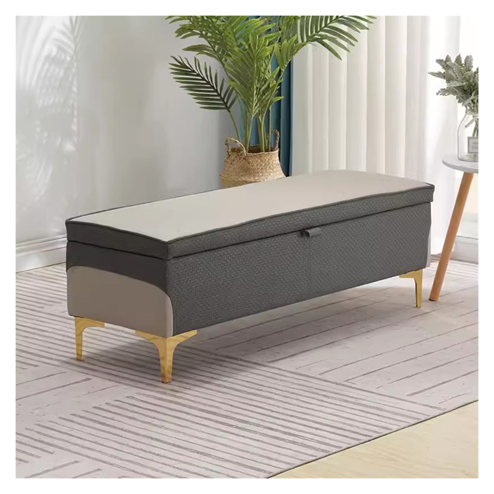 Ottoman Storage Bench Storage Chest with Lift Top,Leather Entryway ...