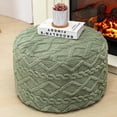 thumbnail image 1 of Ottoman Stuffed with PP Cotton Pouf Filler, Velvet Floor Pouf,Round Ottoman Foot Stool Cushion Storage Ottoman, 20 * 12 Inches Foot Rest for Living Room, Home Decor (Sage Green), 1 of 18